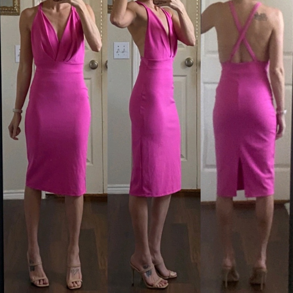 Fashion Nova Pink Midi Dress